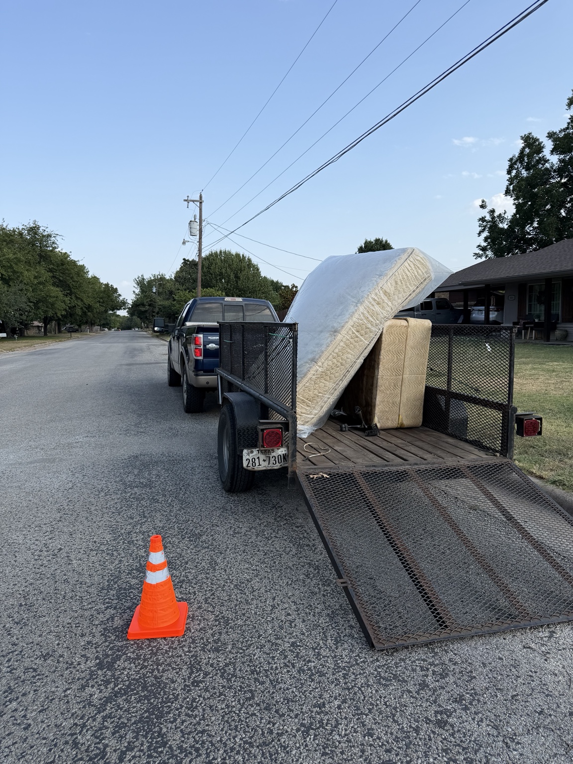 Mattresses loaded for transport